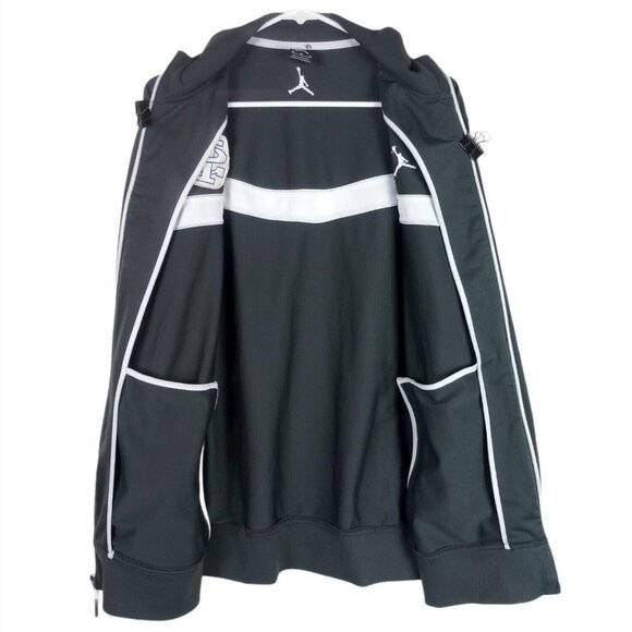 Nike Mens Jordan Warm-Up Starter Jacket Medium Gray St Louis Patch Logo Pockets - Picture 3 of 8